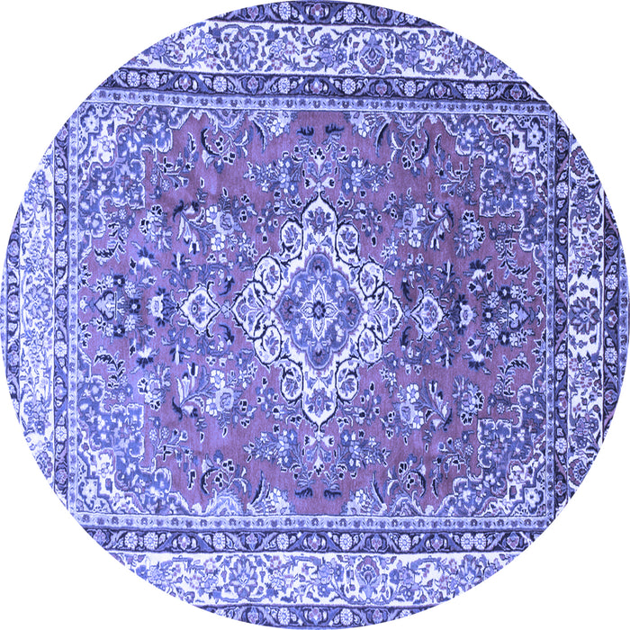 Round Persian Blue Traditional Rug, tr173blu