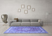 Machine Washable Persian Blue Traditional Rug in a Living Room, wshtr173blu