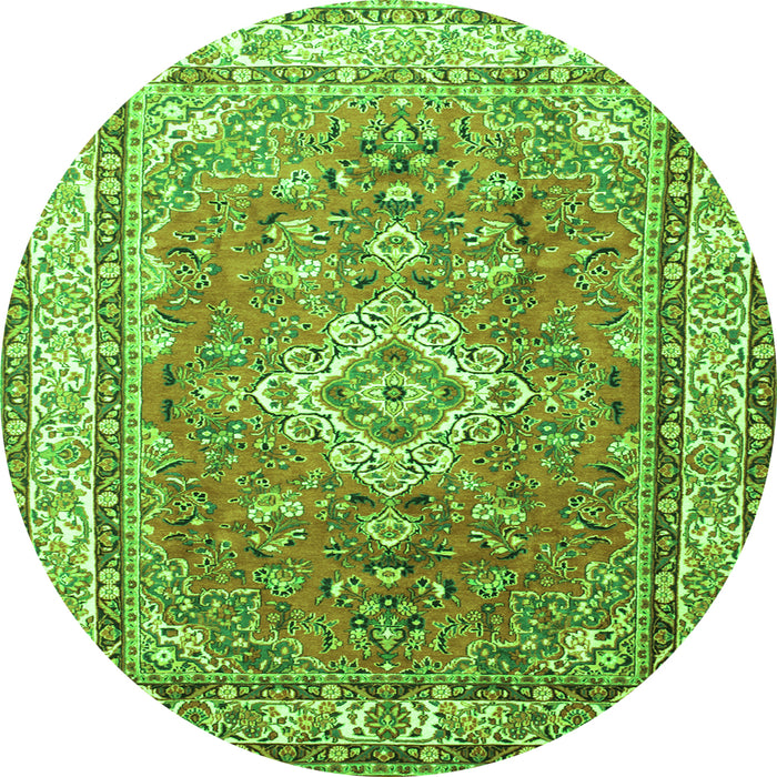 Square Persian Green Traditional Rug, tr173grn