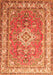 Serging Thickness of Machine Washable Persian Orange Traditional Area Rugs, wshtr173org