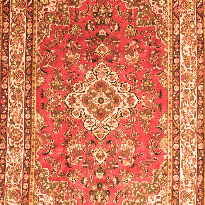 Serging Thickness of Machine Washable Persian Orange Traditional Area Rugs, wshtr173org