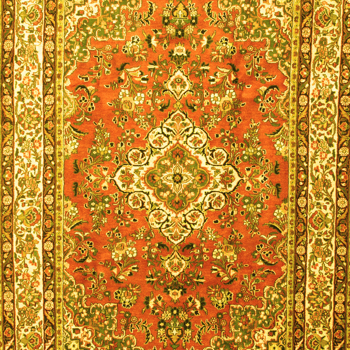 Machine Washable Persian Yellow Traditional Rug, wshtr173yw