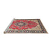 Sideview of Machine Washable Traditional Light French Beige Brown Rug, wshtr174