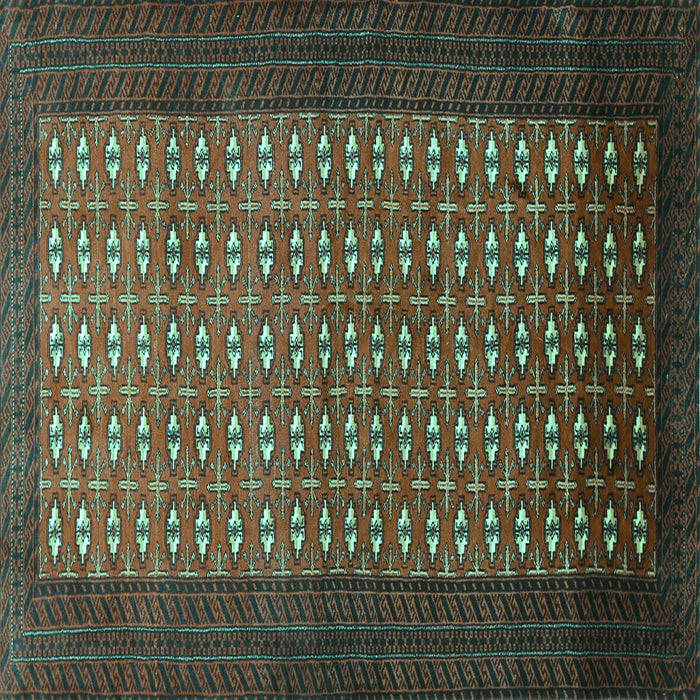 Square Machine Washable Southwestern Turquoise Country Area Rugs, wshtr1740turq