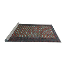 Sideview of Machine Washable Southwestern Light Blue Country Rug, wshtr1740lblu