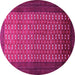 Round Machine Washable Southwestern Pink Country Rug, wshtr1740pnk