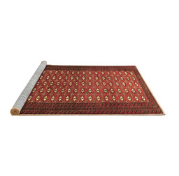 Sideview of Machine Washable Southwestern Brown Country Rug, wshtr1740brn