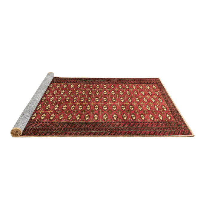 Sideview of Machine Washable Southwestern Brown Country Rug, wshtr1740brn