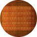 Round Southwestern Yellow Country Rug, tr1740yw