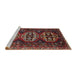 Sideview of Machine Washable Traditional Brown Rug, wshtr1741