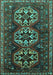 Machine Washable Persian Turquoise Traditional Area Rugs, wshtr1741turq