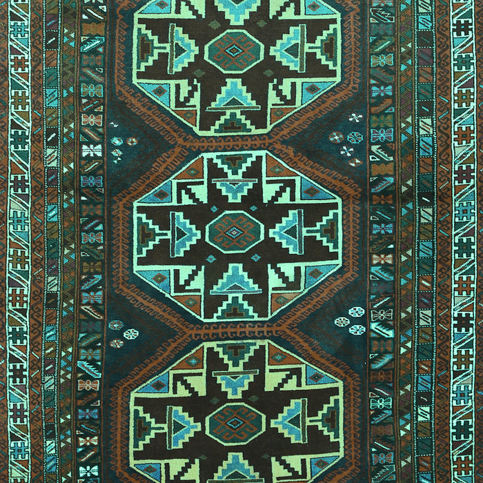 Machine Washable Persian Turquoise Traditional Area Rugs, wshtr1741turq