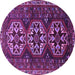 Round Persian Purple Traditional Rug, tr1741pur