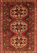 Serging Thickness of Machine Washable Persian Orange Traditional Area Rugs, wshtr1741org