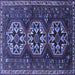 Square Persian Blue Traditional Rug, tr1741blu