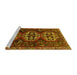 Sideview of Machine Washable Persian Yellow Traditional Rug, wshtr1741yw