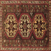 Square Machine Washable Persian Brown Traditional Rug, wshtr1741brn