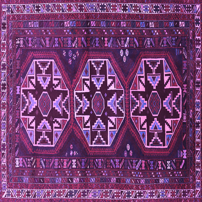 Square Machine Washable Persian Purple Traditional Area Rugs, wshtr1741pur
