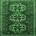 Square Machine Washable Persian Emerald Green Traditional Area Rugs, wshtr1741emgrn