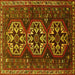 Square Machine Washable Persian Yellow Traditional Rug, wshtr1741yw