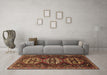 Machine Washable Persian Brown Traditional Rug in a Living Room,, wshtr1741brn