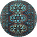 Round Persian Light Blue Traditional Rug, tr1741lblu