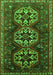 Serging Thickness of Machine Washable Persian Green Traditional Area Rugs, wshtr1741grn