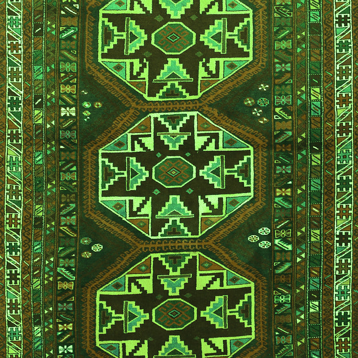 Serging Thickness of Machine Washable Persian Green Traditional Area Rugs, wshtr1741grn