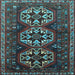 Square Persian Light Blue Traditional Rug, tr1741lblu