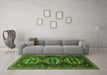 Machine Washable Persian Green Traditional Area Rugs in a Living Room,, wshtr1741grn