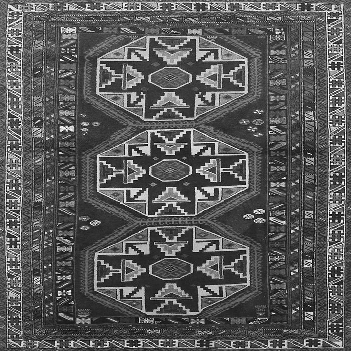 Round Machine Washable Persian Gray Traditional Rug, wshtr1741gry