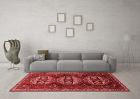 Machine Washable Persian Red Traditional Rug, wshtr1741red