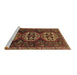 Sideview of Machine Washable Persian Brown Traditional Rug, wshtr1741brn