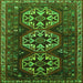 Round Machine Washable Persian Green Traditional Area Rugs, wshtr1741grn