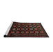 Sideview of Machine Washable Traditional Dark Brown Rug, wshtr1742