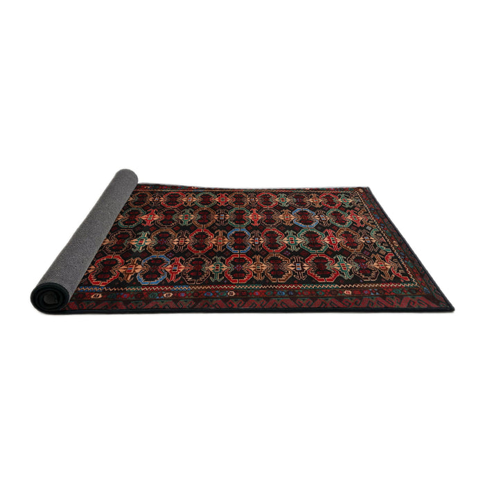 Sideview of Traditional Dark Brown Persian Rug, tr1742