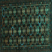 Square Machine Washable Persian Turquoise Traditional Area Rugs, wshtr1742turq