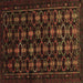 Square Persian Brown Traditional Rug, tr1742brn