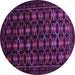 Round Machine Washable Persian Purple Traditional Area Rugs, wshtr1742pur