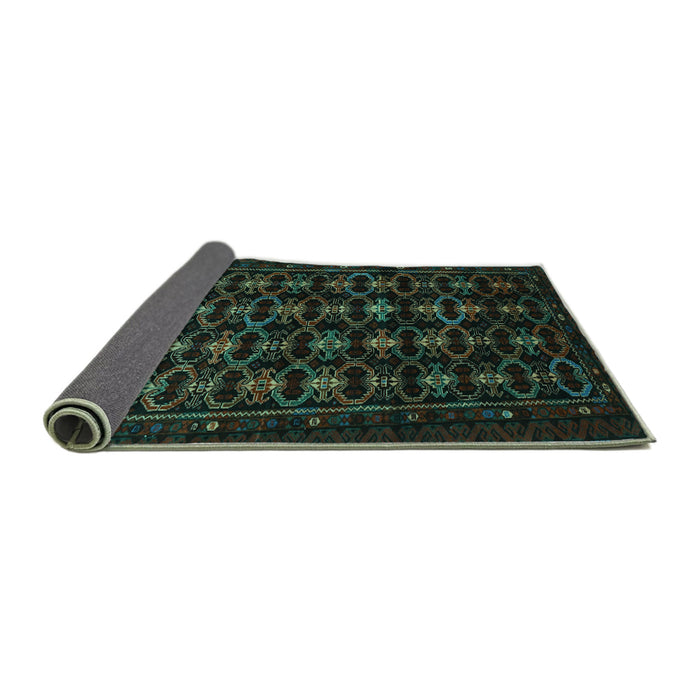Sideview of Persian Turquoise Traditional Rug, tr1742turq