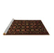 Sideview of Machine Washable Persian Brown Traditional Rug, wshtr1742brn