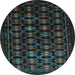 Round Machine Washable Persian Light Blue Traditional Rug, wshtr1742lblu