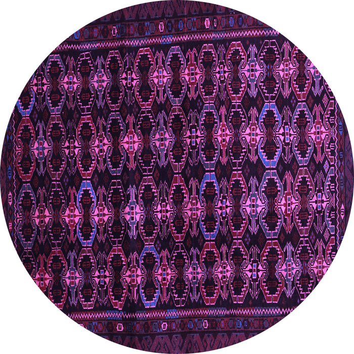 Round Persian Purple Traditional Rug, tr1742pur
