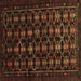 Square Machine Washable Persian Brown Traditional Rug, wshtr1742brn