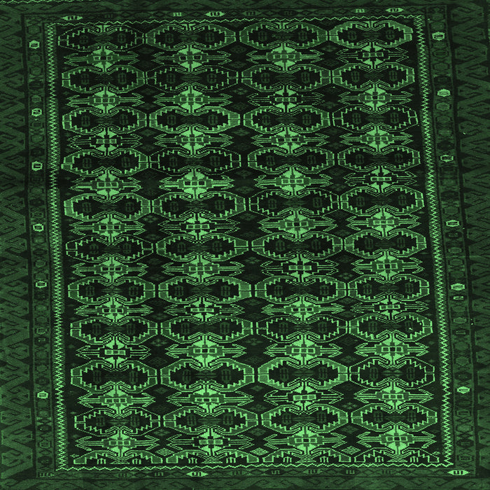 Square Machine Washable Persian Emerald Green Traditional Area Rugs, wshtr1742emgrn