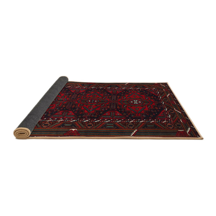 Sideview of Traditional Wine Red Persian Rug, tr1743