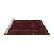 Sideview of Machine Washable Traditional Red Wine or Wine Red Rug, wshtr1743