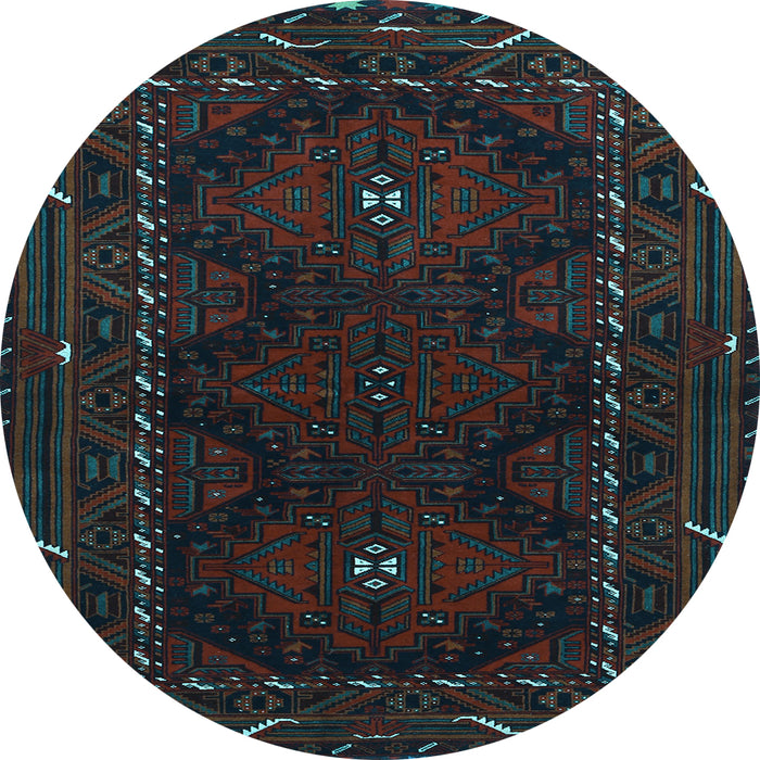 Round Persian Light Blue Traditional Rug, tr1743lblu