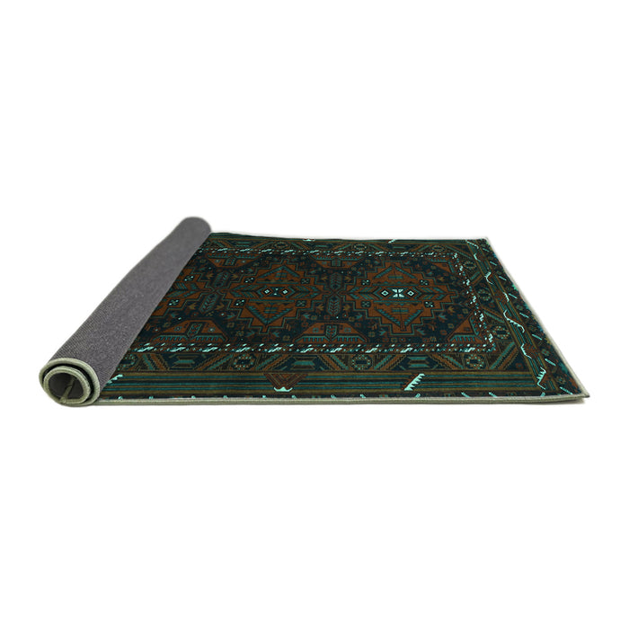 Sideview of Persian Turquoise Traditional Rug, tr1743turq
