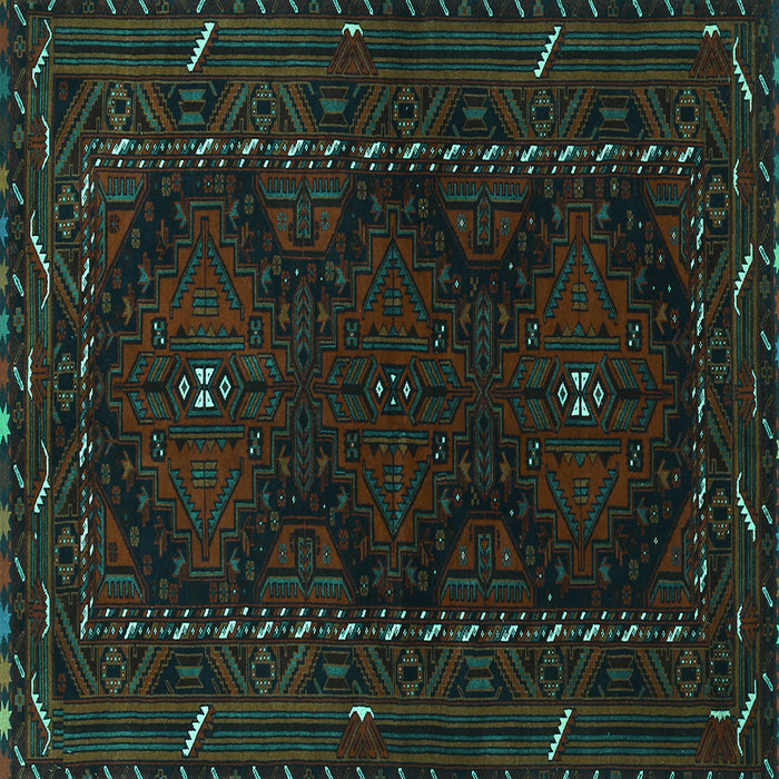 Square Machine Washable Persian Turquoise Traditional Area Rugs, wshtr1743turq